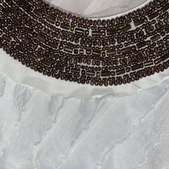 Like new! Ruffled Tank Top with Beaded Neckline - Picture 3 of 9